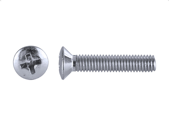 Tornillo Cabeza Ovalada Phillips 5Mm .80 X 25Mm Cromado Usa 50Pz
