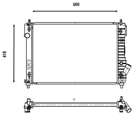 Radiador Chevrolet Aveo 2009-2017 L4 1.6L DPI: 13097