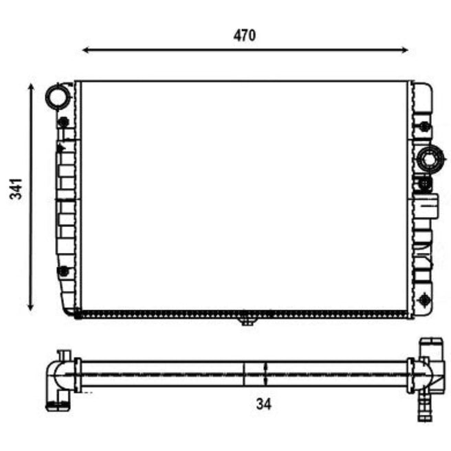 Radiador Volkswagen Pointer 1998-2009 L4 1.8L