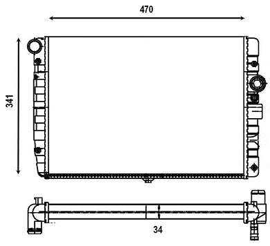 Radiador Volkswagen Pointer 1998-2009 L4 1.8L