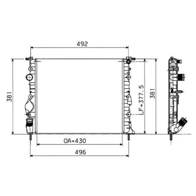 Radiador para Renault Kangoo 2007-2009 L4 1.6L