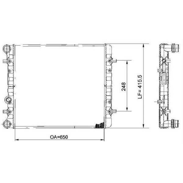 Radiador Volkswagen Golf 2001-2005 L4 1.8L DPI: 13517