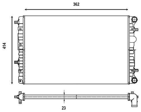 Radiador Volkswagen CrossFox 2007-2017 L4 1.6L