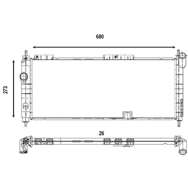 Radiador para Chevrolet Tigra 1999-1999 L4 1.6L