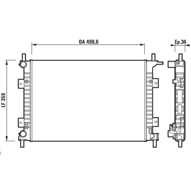 Radiador para Ford Fiesta Ikon 2002-2004 L4 1.6L