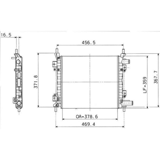 Radiador para Ford Ka 2001-2008 L4 1.6L