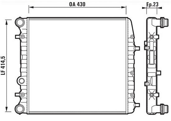 Radiador para Volkswagen Polo 2003-2007 L4 2.0L