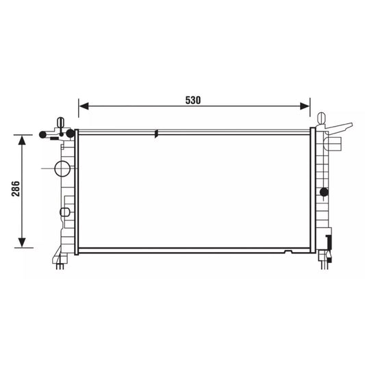 Radiador Chevrolet Chevy Pickup 1999-2003 L4 1.6L DPI: - Mecanico Sin A/C