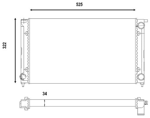 Radiador Volkswagen Golf 1988-1992 L4 1.8L DPI: 837