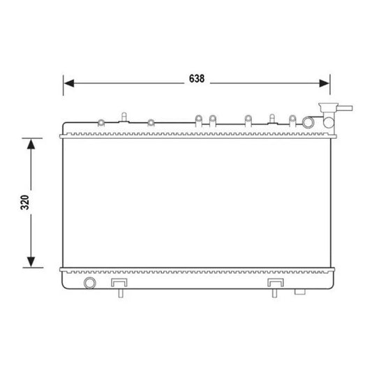 Radiador Nissan Lucino 1996-2000 L4 1.6L Soldado DPI: 1178