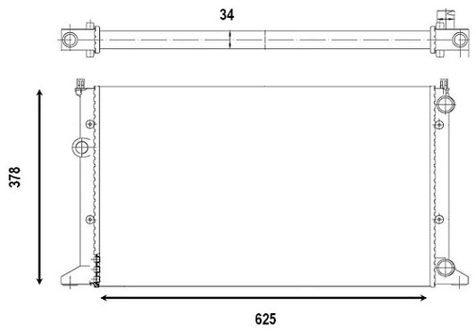 Radiador Volkswagen Derby 1995-1998 L4 1.8L For Vehicles W/O AC