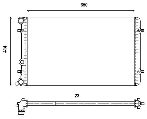 Radiador Volkswagen Golf 2001-2005 L4 2.0L DPI: 2265