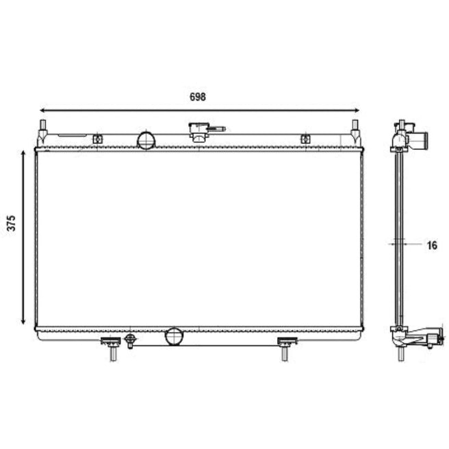 Radiador para Nissan Sentra 2007-2012 L4 2.0L DPI: 2998