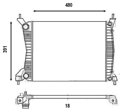Radiador Fiat Palio 2013-2015 L4 1.6L DPI: 66184 Mechanically Assembled Aluminum