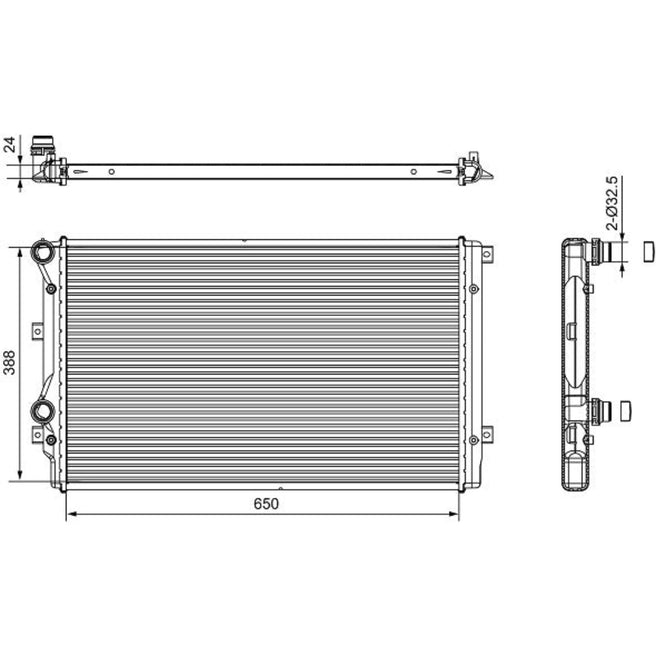 Radiador para Volkswagen Passat 2010-2010 L4 2.0L DPI: 13237 / 13212
