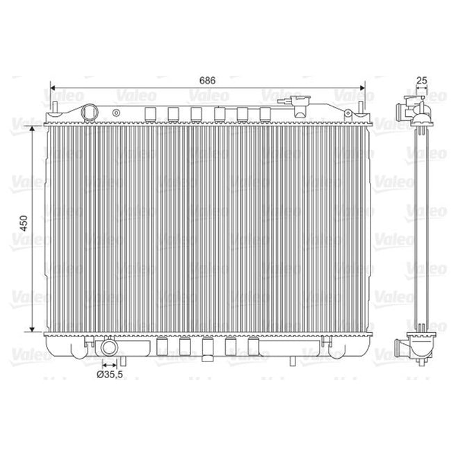 Radiador Nissan NP300 2009-2014 L4 2.5L DPI/OEM: 21410VK505