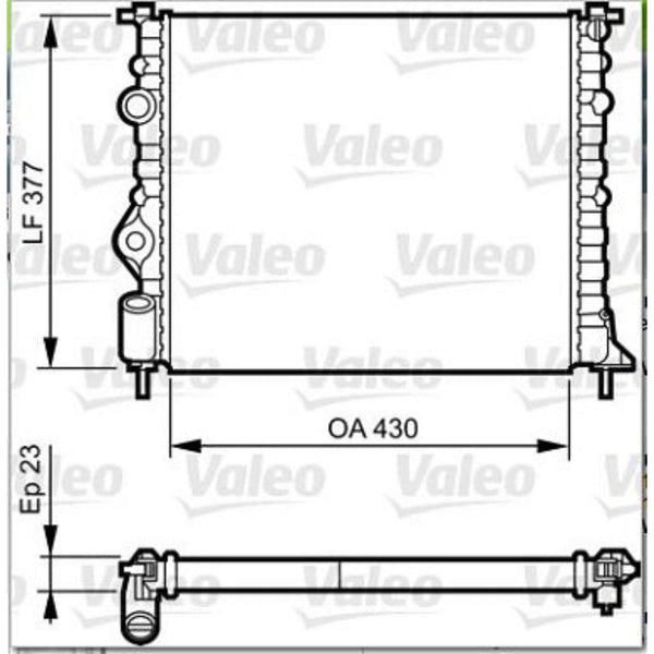 Radiador Renault Clio 2005-2010 L4 1.6L with coolant regulator Matching Quality