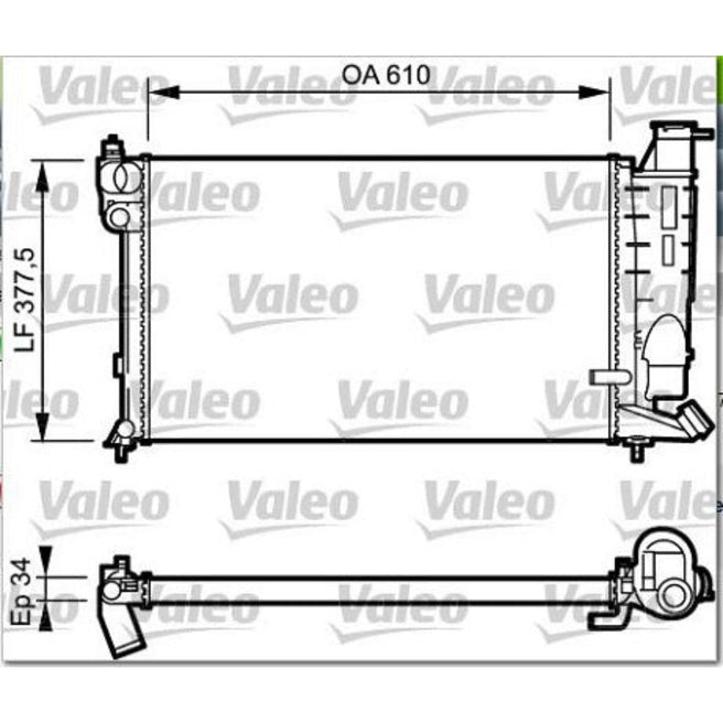 Radiador para Peugeot 306 2001-2002 L4 2.0L without coolant regulator W/ Expansion Tank