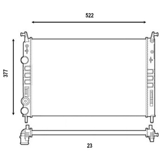 Radiador para Fiat Palio 2004-2005 L4 1.6L Mechanically Assembled Aluminum