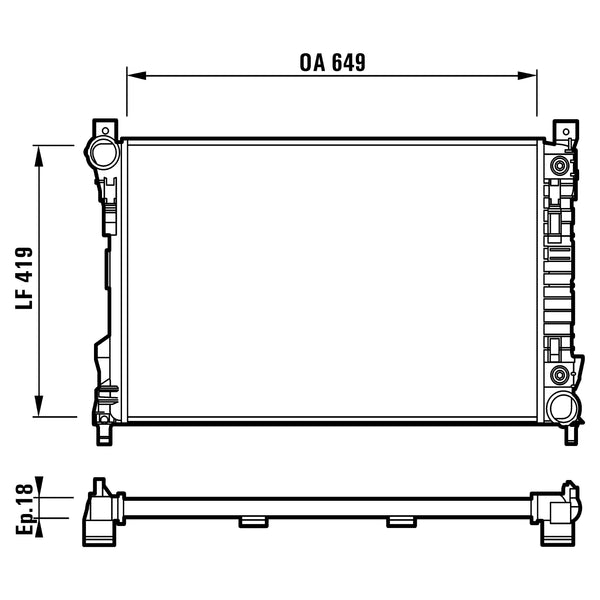 Radiador Mercedes-Benz C230 2004-2005 L4 1.8L DPI: 2337 732740_03