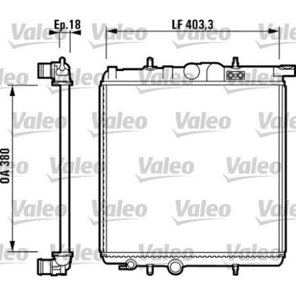 Radiador Peugeot 206 2001-2008 L4 1.4L Matching Quality
