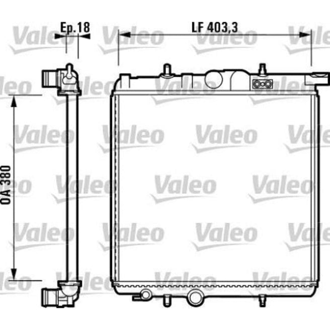 Radiador para Peugeot 206 2001-2008 L4 1.4L Matching Quality