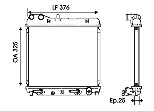 Radiador Honda Fit 2006-2008 L4 1.5L Con y Sin A/C Para transmision Automatica y Manual DPI: 2955