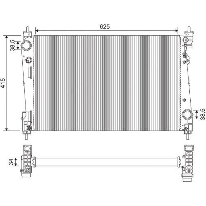 Radiador para Fiat Bravo 2009-2009 L4 1.4L