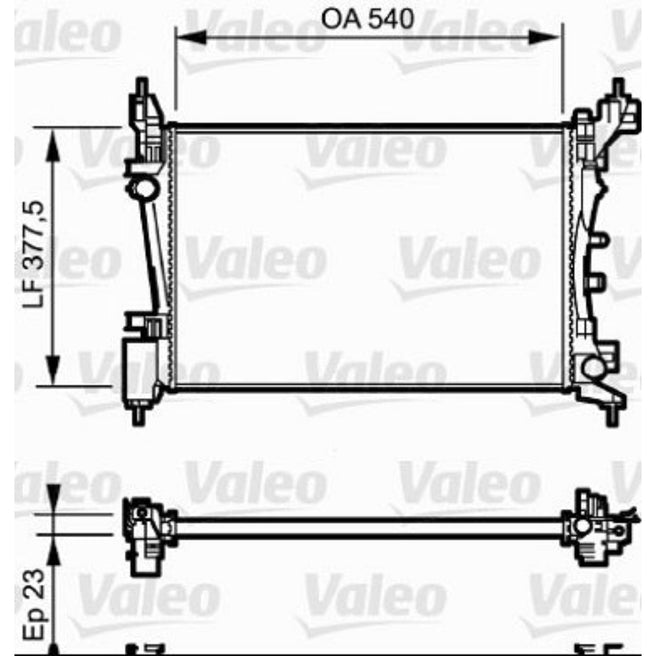 Radiador para Fiat Punto 2007-2009 L4 1.4L