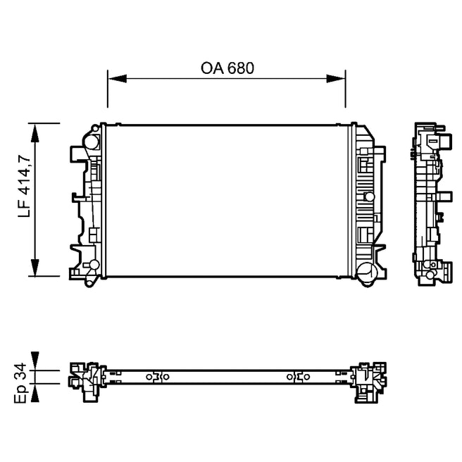Radiador Mercedes-Benz Sprinter 2009-2015 L4 2.1L Soldado