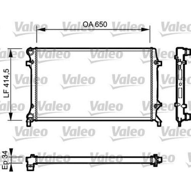 Radiador para Audi A3 2004-2005 L4 2.0L DPI: 2995