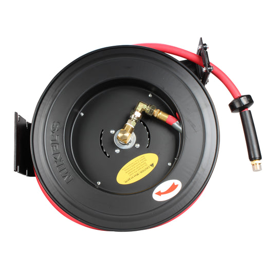 Carrete de acero con manguera, 3/8” sistema retractil (15 mts)