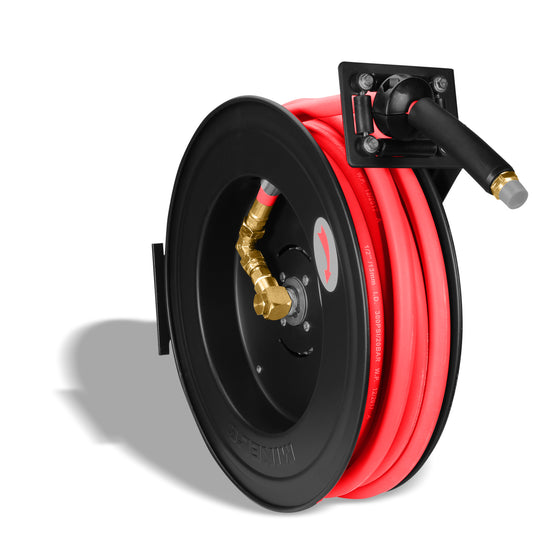 Carrete de acero con manguera, 1/4” sistema retractil (15 mts)