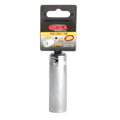 Dado largo 1/2” Milimetrico 17 mm 6 puntas