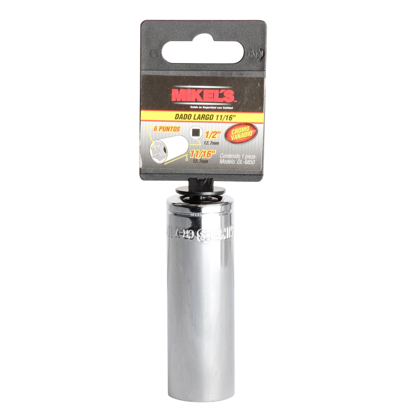 Dado largo 1/2” Estandar 11/16” 6 puntas
