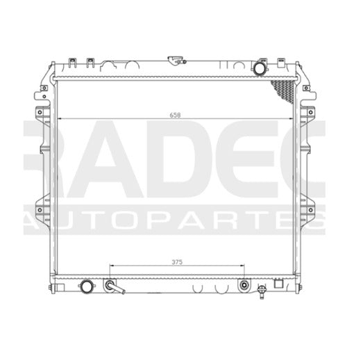 Radiador Ty Hilux 06-15 L4  2.7 Lts Aut C/Aa 19 2/3X25 1/2X22Mm Alum Sold Polar