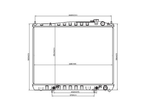 Radiador Ns Aprio 08-10 L4 1.6 Lts C/S Aa Std 17X14 6/7X23Mm Alum Mec Polar
