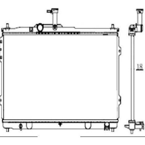 Radiador Automotriz Hyundai Chevrolet Van T/M 09-12 32mm Tubo Soldado