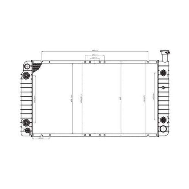 Radiador Cv Van Express/Cargo Van 96-02 V6 V8 4.3, 5.0, 5.7 Lts 2 Enfriadores C/S Aa Aut 30 3/7X17 1/4X32Mm Alum Sold Polar