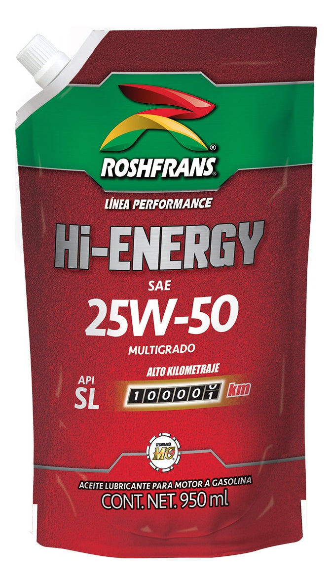 0.950 L RSHPCK HI-ENGY API SL SAE 25W-50