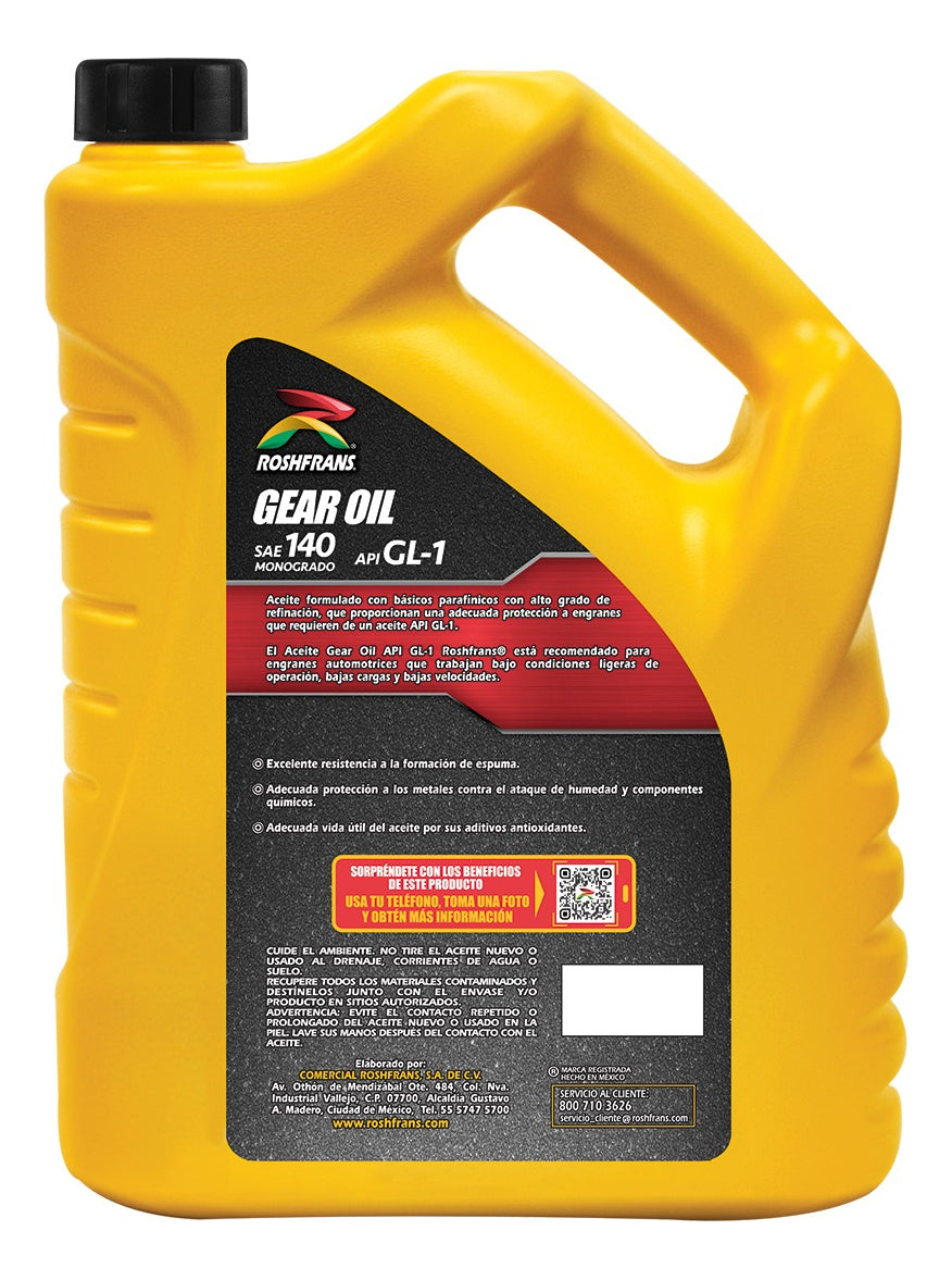 5 L GRRFA GEAR OIL API GL-1 SAE 140