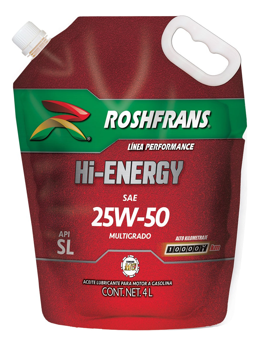 4 L RSHPCK HI ENERGY API SL SAE 25W50