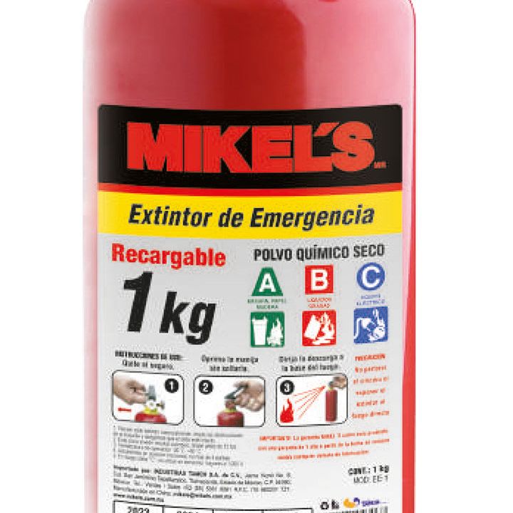 Extintor de emergencia recargable (1 kg)