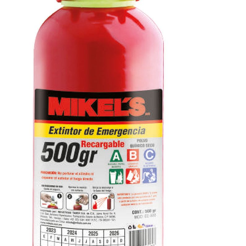 Extintor de emergencia recargable (500 g)