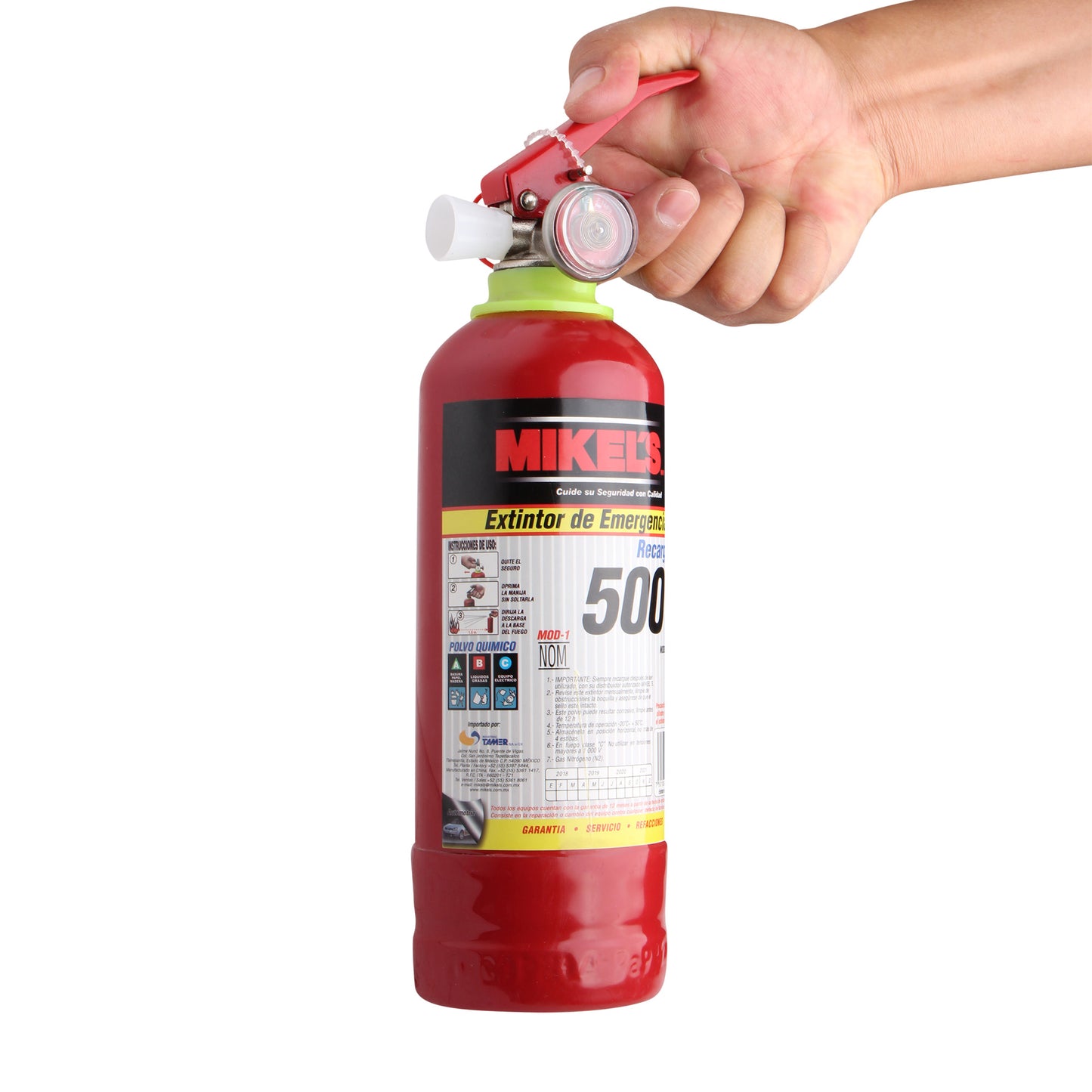 Extintor de emergencia recargable (500 g)