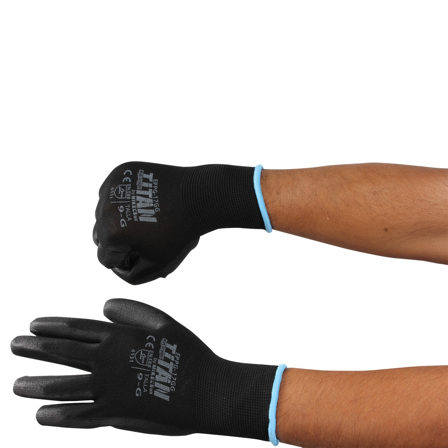 Guante de nylon con recubrimiento de nitrilo liso