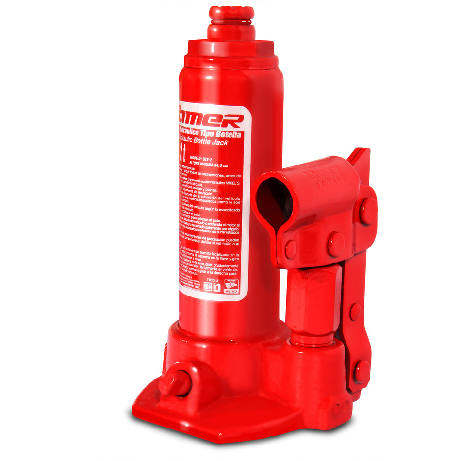 Gato hidraulico de botella con tornillo de extension (2 ton)