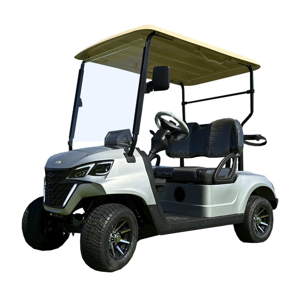 CARRO ELECTRICO INELEMT EG202EK GOLF COURSE 2 PASAJEROS BATERIA ACIDO MODELO 2024 PURE BLACK KHAKI+WHITE