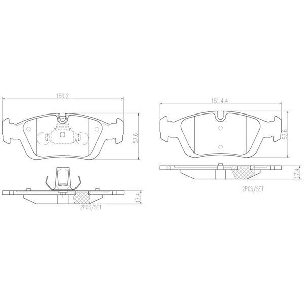 Balatas De Freno Delantera Para Bmw 323I 1998-2000