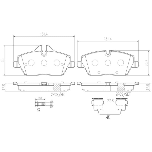 Balatas De Freno Delantera Para Mini Cooper 2007-2022